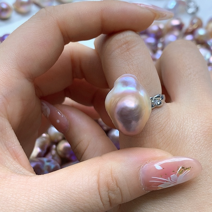 淡水珍珠耳饰银S925镶嵌