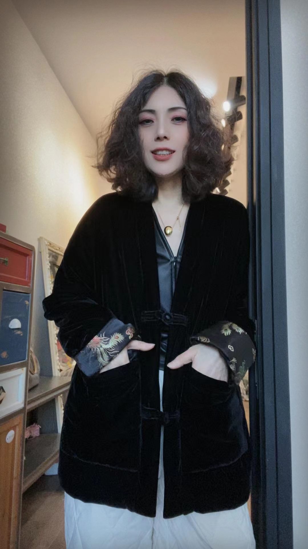 （现货）2025新款袖花边加棉外衣0025