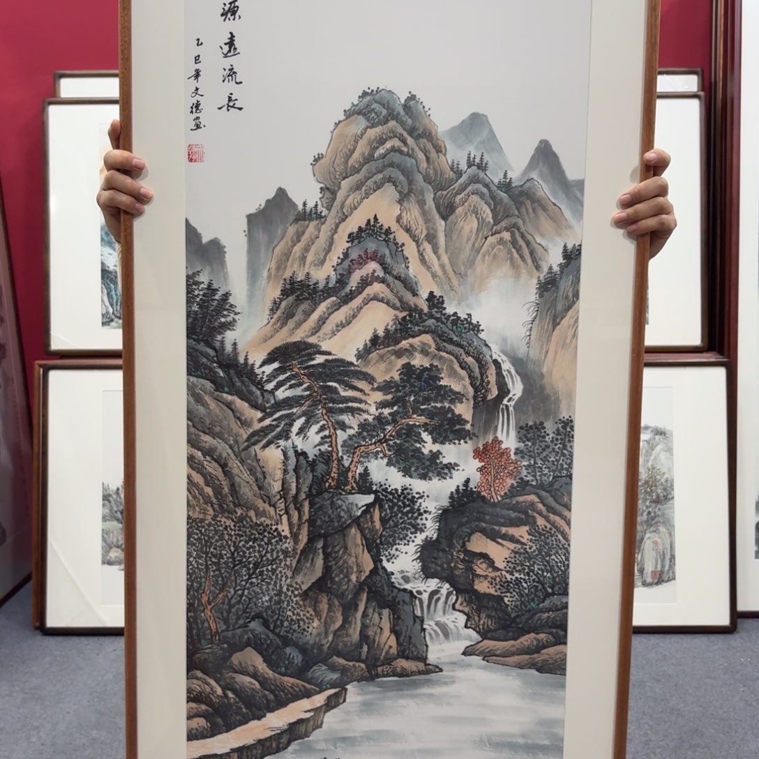国画带框绘画120/60尺寸