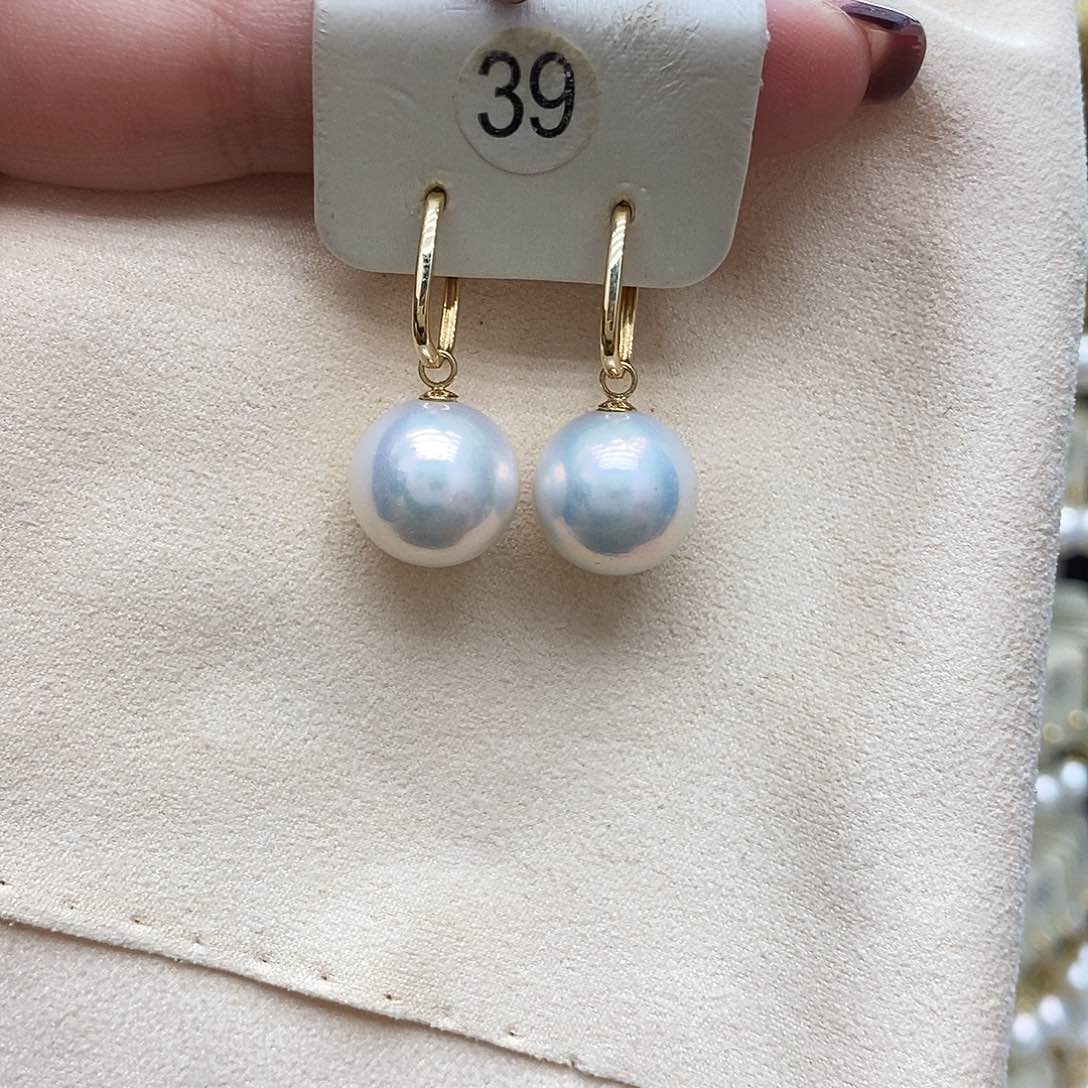 淡水珍珠耳饰18K金镶嵌