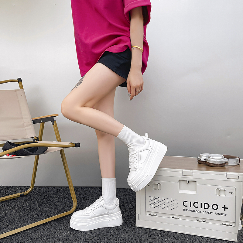 超轻软底运动四季小白鞋休闲百搭透气运动厚底经典时尚7cm