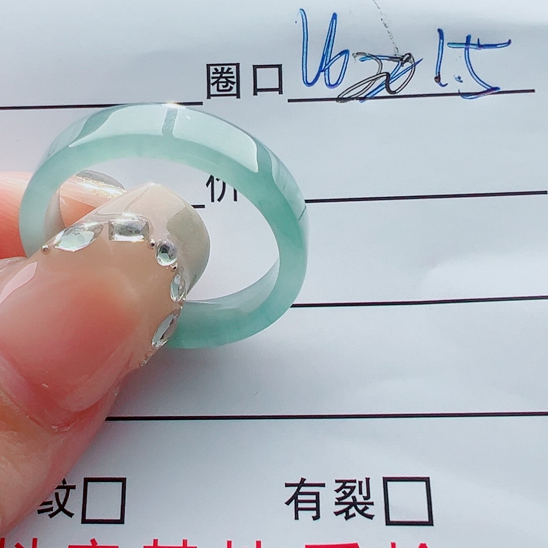 未镶嵌戒指翡翠糯**球戒圈
