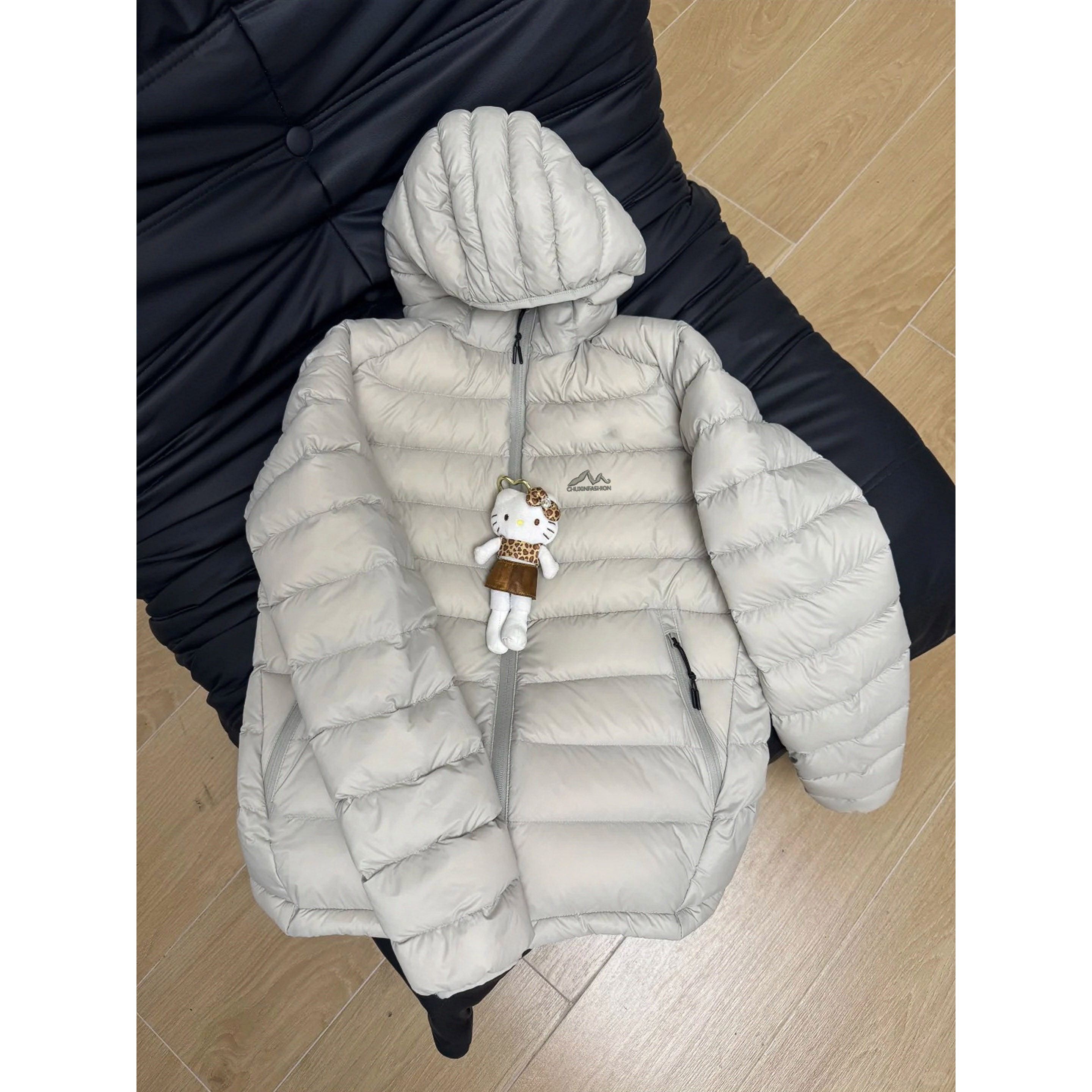 CKKOR秋冬新款潮牌设计小众韩系休闲棉衣棉服女保暖加绒连帽外套 