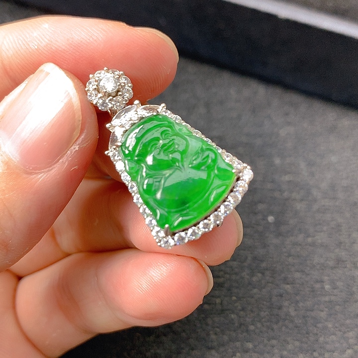 翡翠银S925镶嵌颈饰