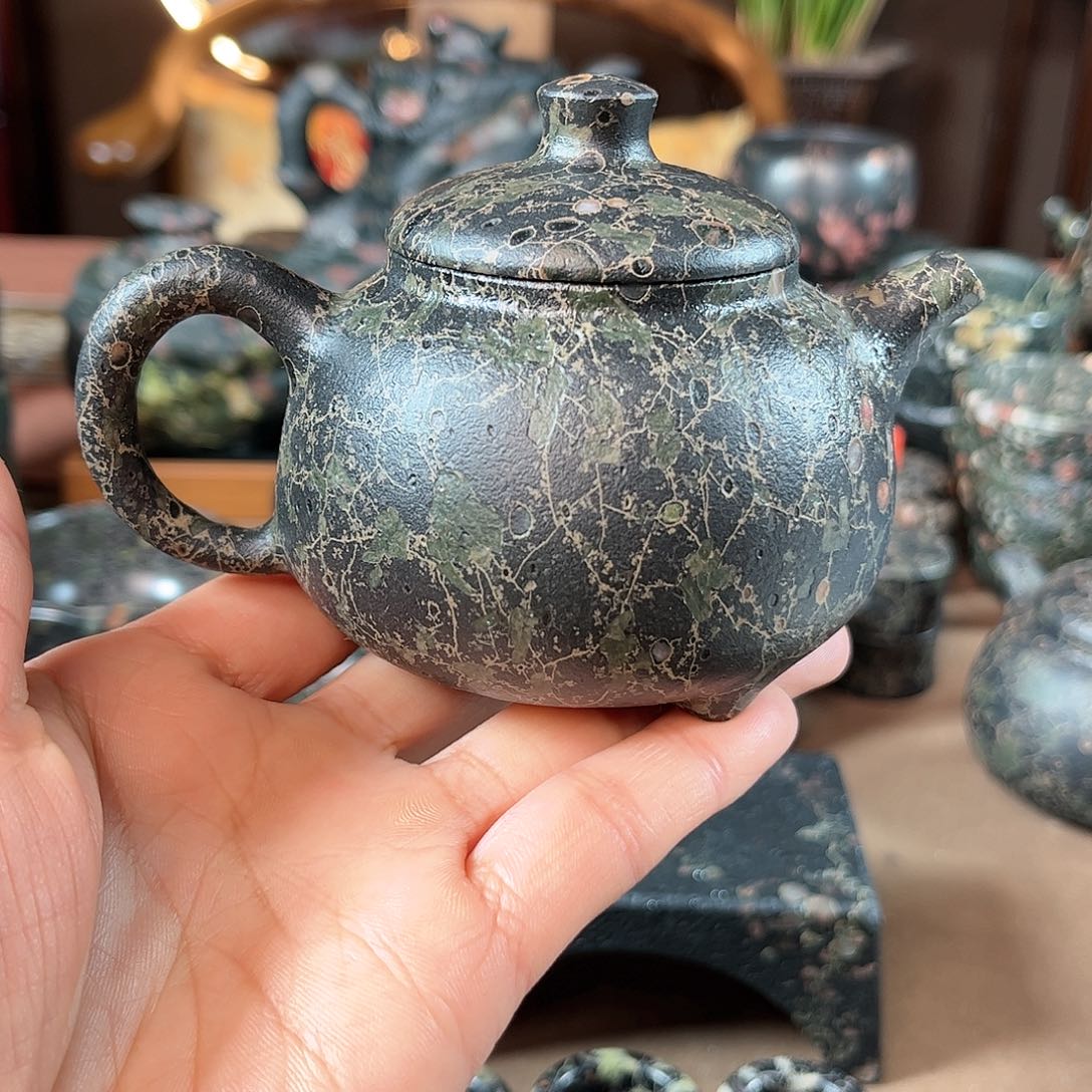 文人雅器安山玉茶壶