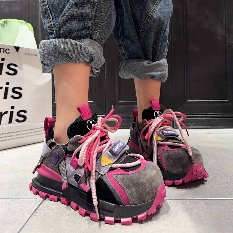 【栗】【加绒/单里】2025阿甘鞋新款百搭运动休闲鞋女韩版增高休闲鞋