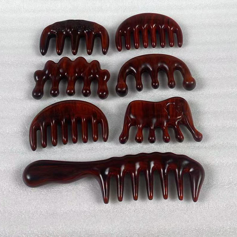 檀木梳头便携随机实木通用男女按摩梳疏通大齿梳大号木梳子宽齿梳