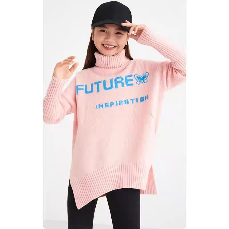Annilbaby/安奈儿baby高领翻领纯色薄款毛衣针织衫儿童秋冬大童