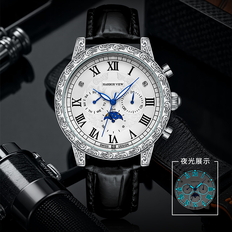 【官方正品】指挥官系列-HA5009-2/男士高端商务机械腕表wan