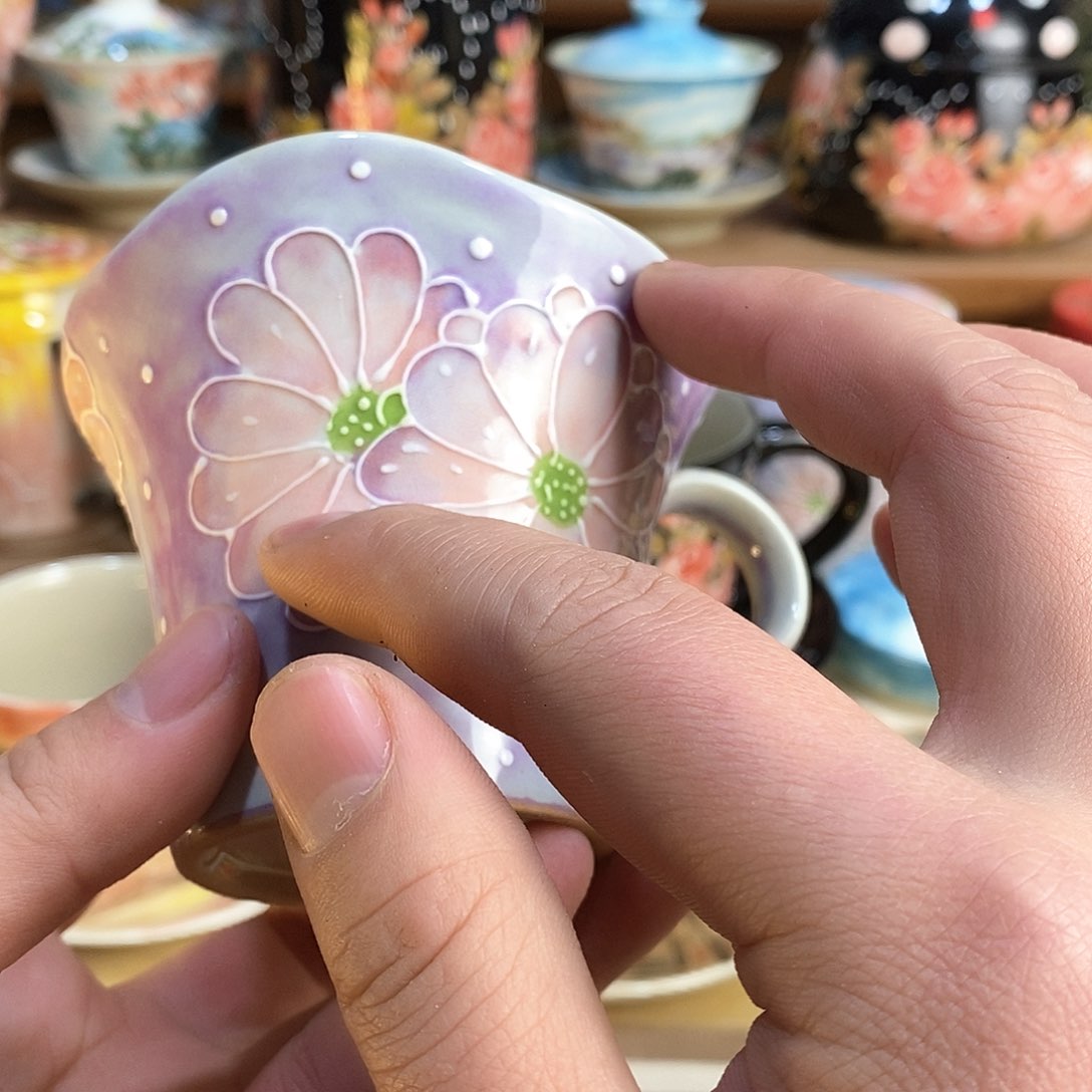 瓷片手绘陶瓷超赞的