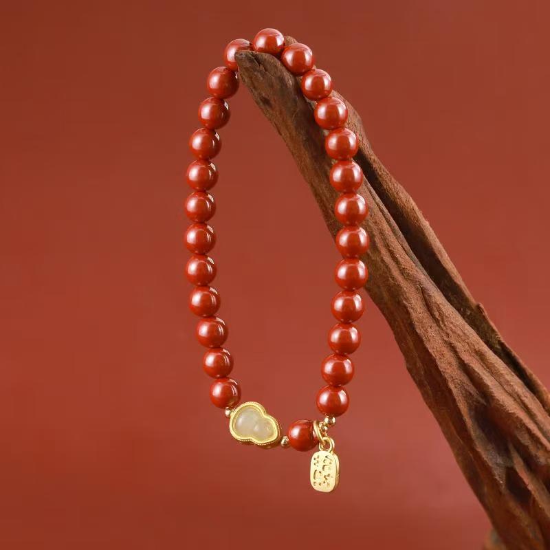 原矿朱砂含量约90%帝王砂6mm单圈本命年手串