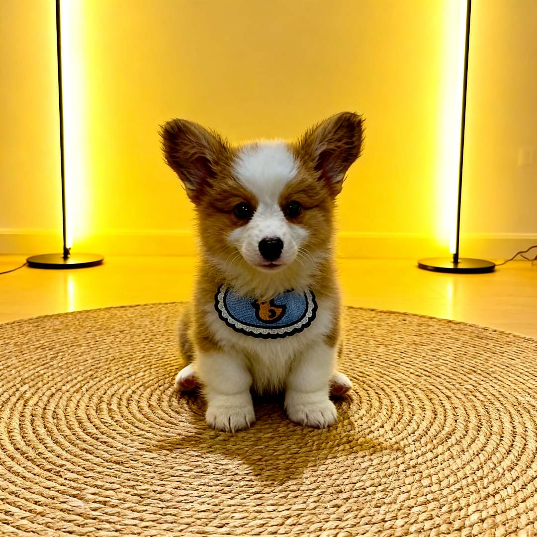 柯基幼犬家养小三色犬黑白宠物狗黄白花两色狗狗活泼超萌小型犬狗