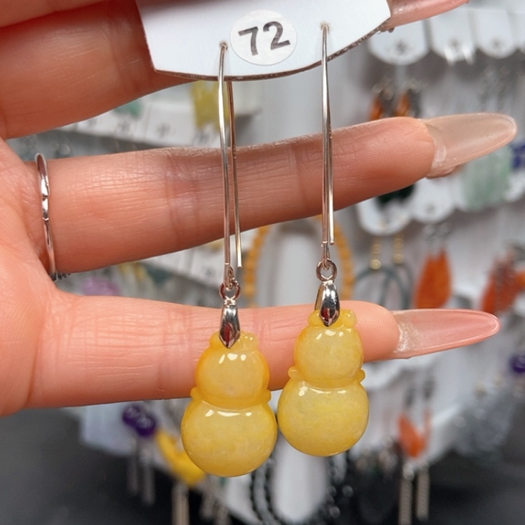 【闪购商品】翡翠耳饰银S925镶嵌优化耳饰