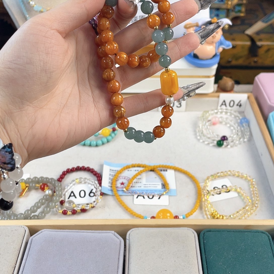 针钠钙石银S925镀金镶嵌手饰开****天