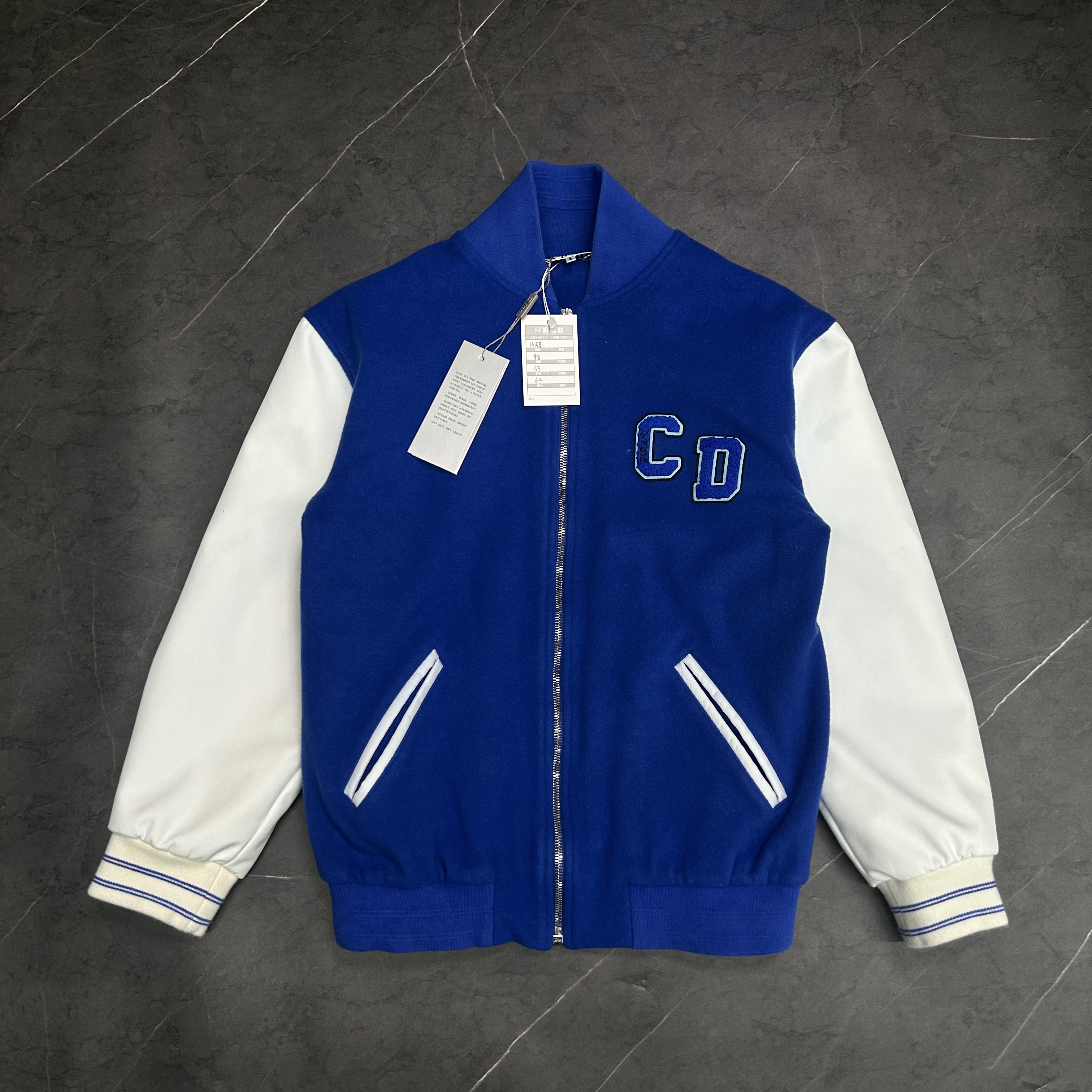 全新未使用 DIOR/迪奥 13码 白蓝拼接棒球夹克外套童装 