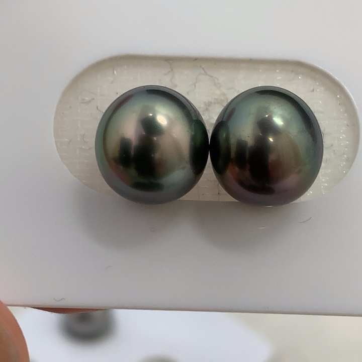 裸珠海水珍珠大溪地孔雀绿无暇9.9mm