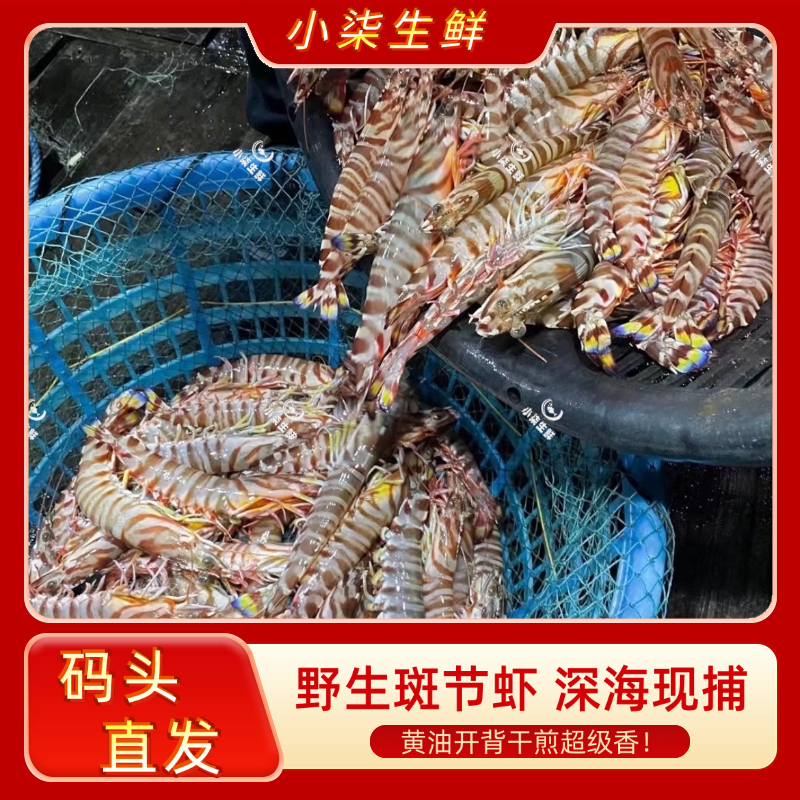【双十二抢鲜尝】本港码头野生斑节虾 竹节虾深海现捕8-10条/盒 CX