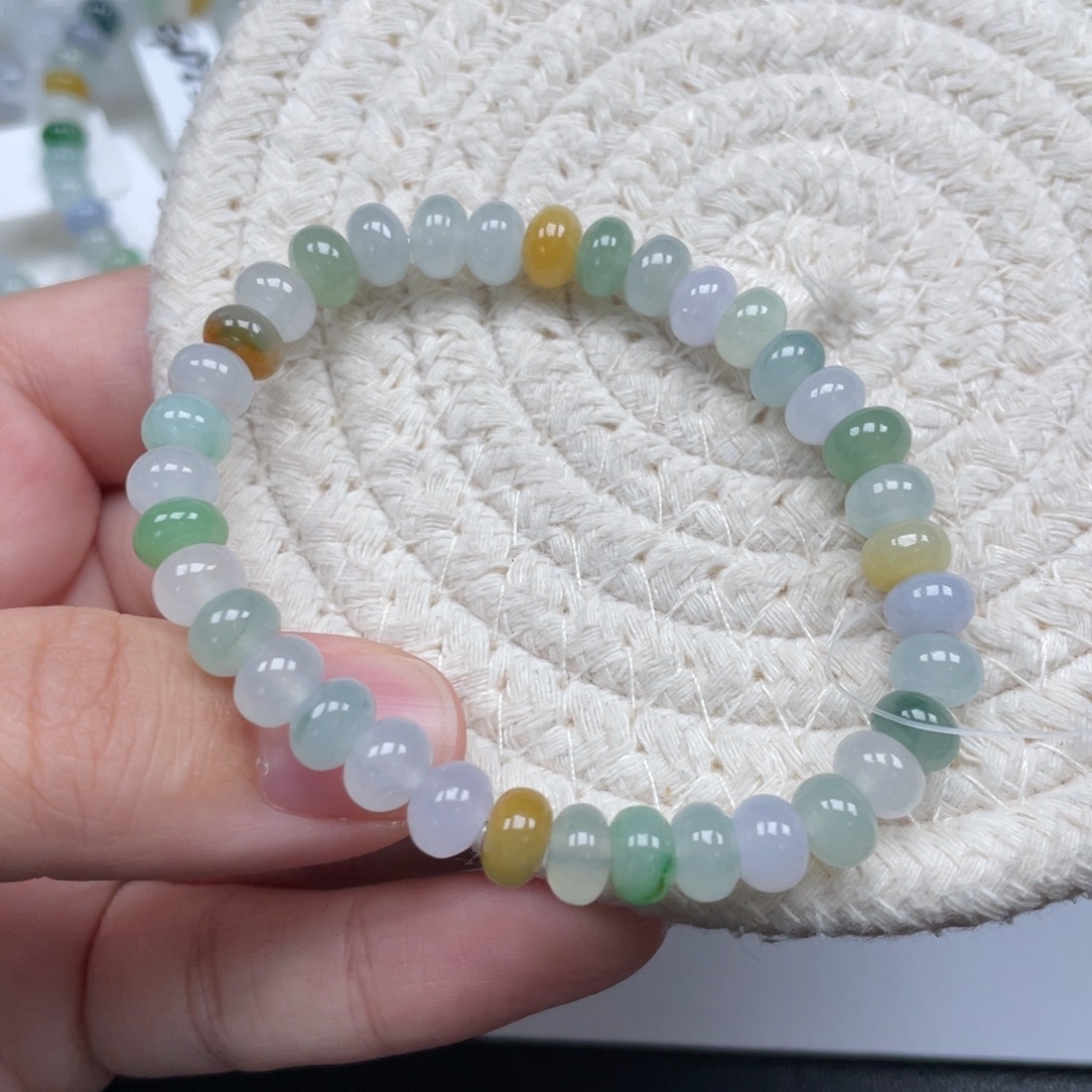 翡翠未镶嵌颈饰天然A货缅甸翡翠6.8mm