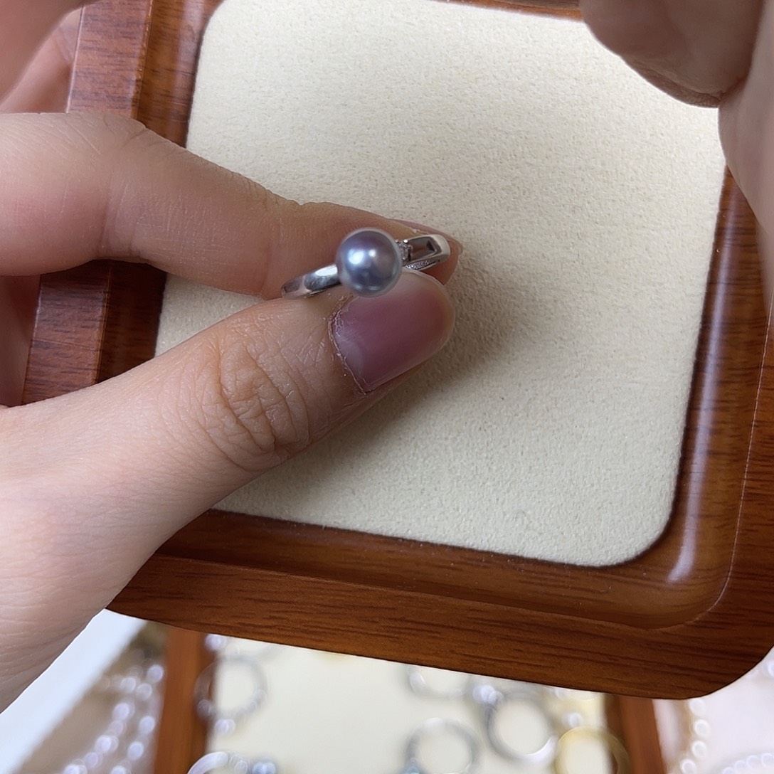 海水珍珠戒指银S925镶嵌