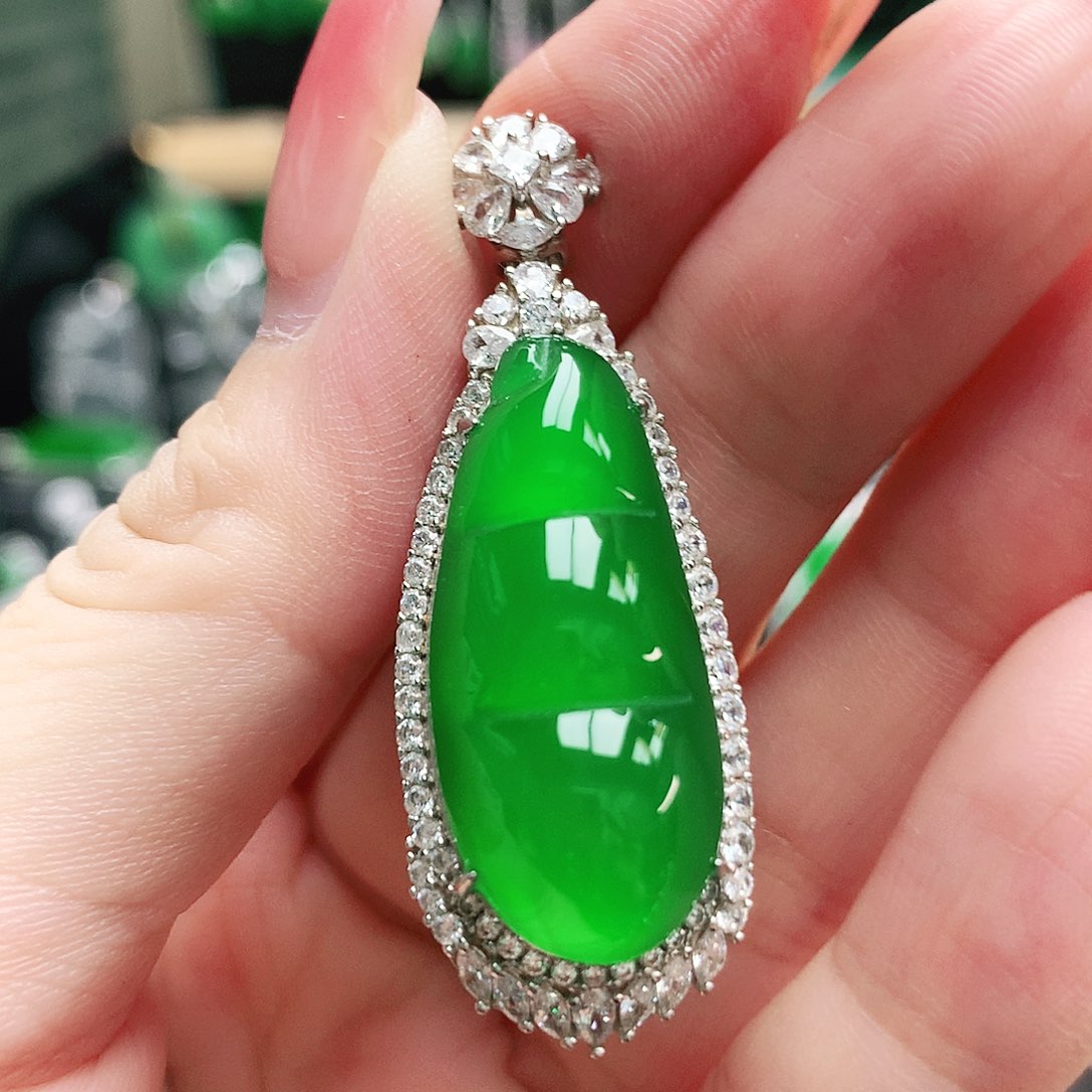 玛瑙/玉髓银S925镶嵌吊坠