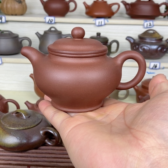 紫砂茶壶风釉掇只200cc半手工羊角山紫泥