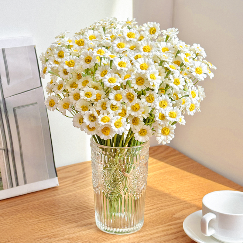 假花仿真花摆设小雏菊绿植装饰花卉真花高档花艺干花束洋甘菊摆件
