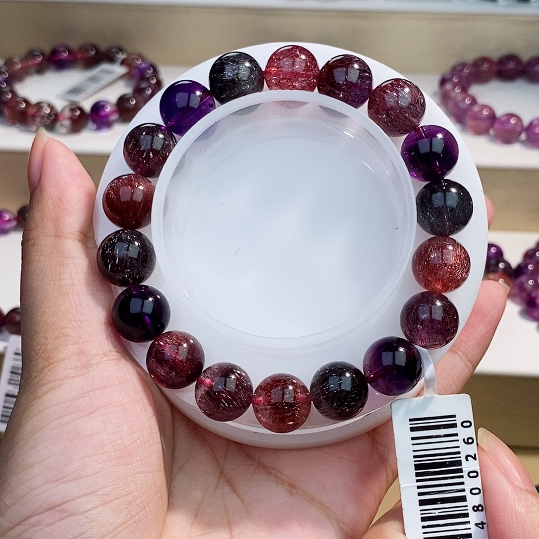 水晶未镶嵌手链黑加仑11