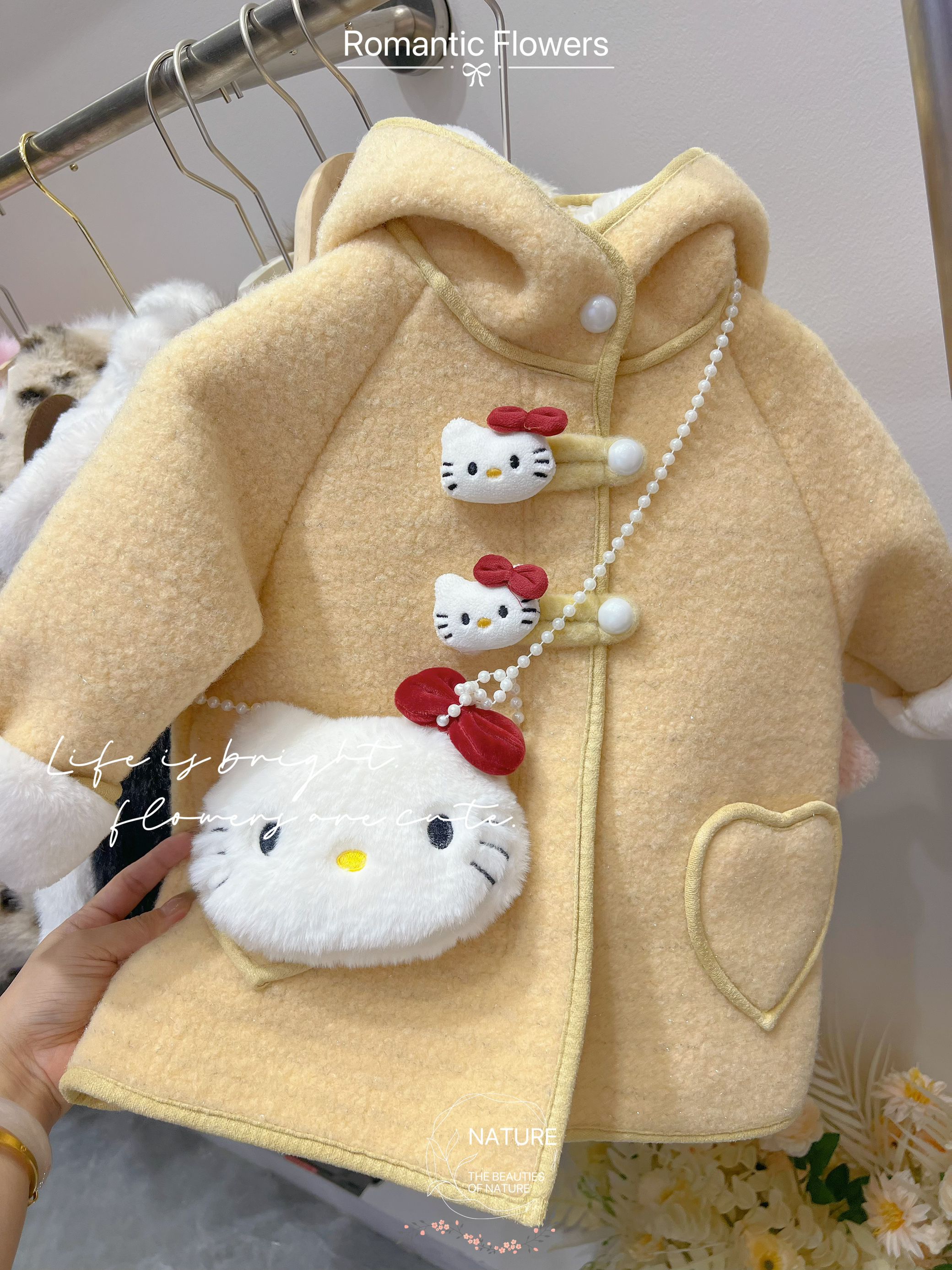 厚款女休闲风冬季普通外套红色毛呢童装小童上衣