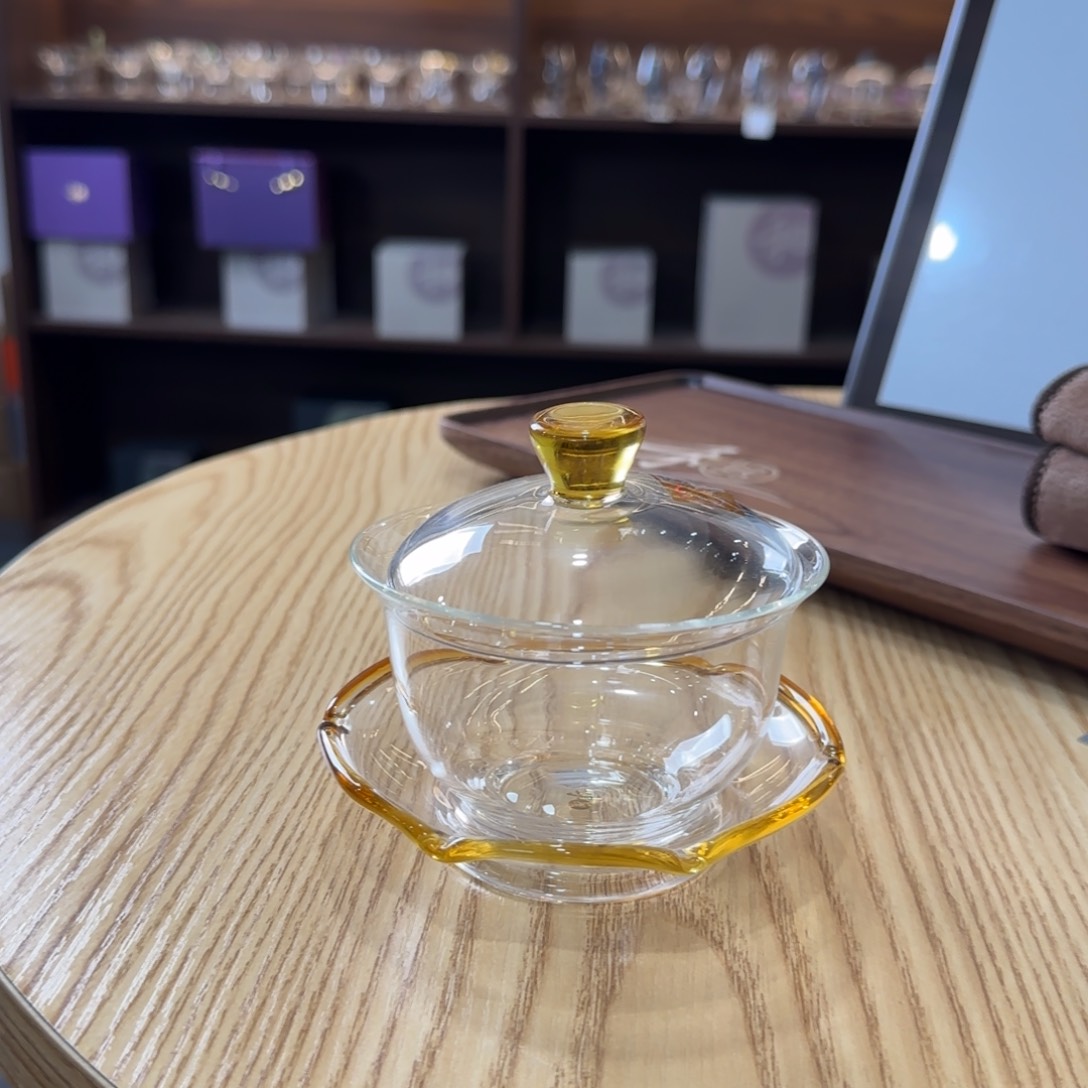 禾器沁莲盖碗浅黄色。。。。