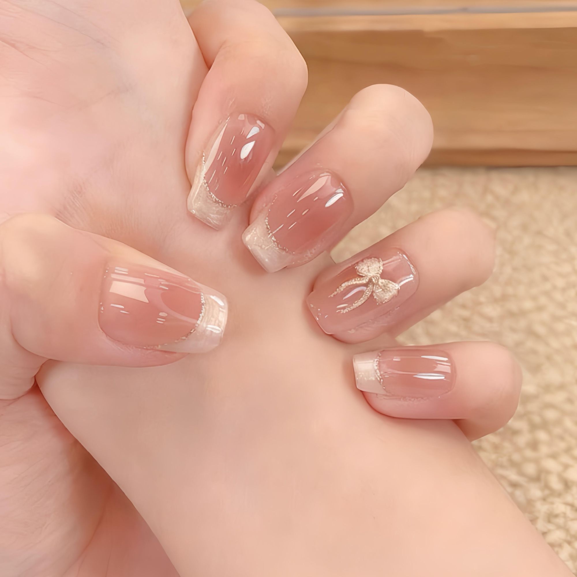 Nice SoSo【金玉瑶】纯手工穿戴甲纯欲手绘法式腮红冰透感显白小众