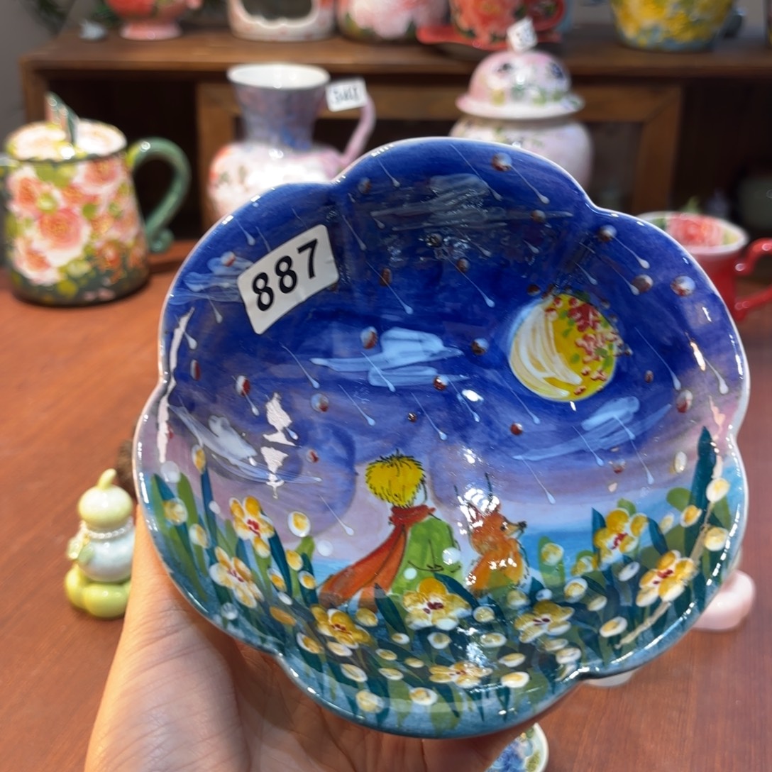 摆件景德镇手绘高温釉下彩陶瓷茶具