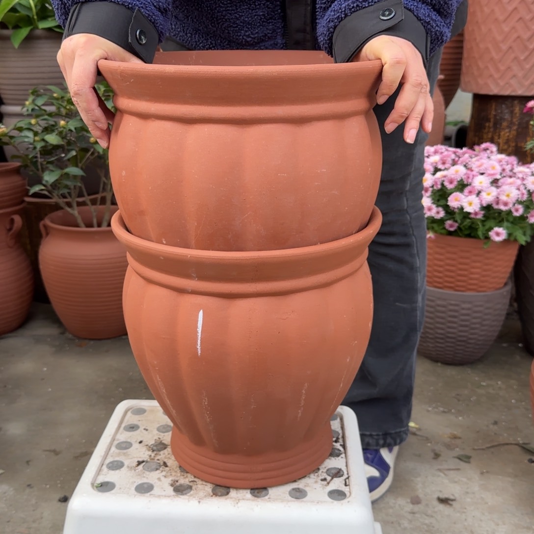 紫砂花盆口30高30宜兴紫砂