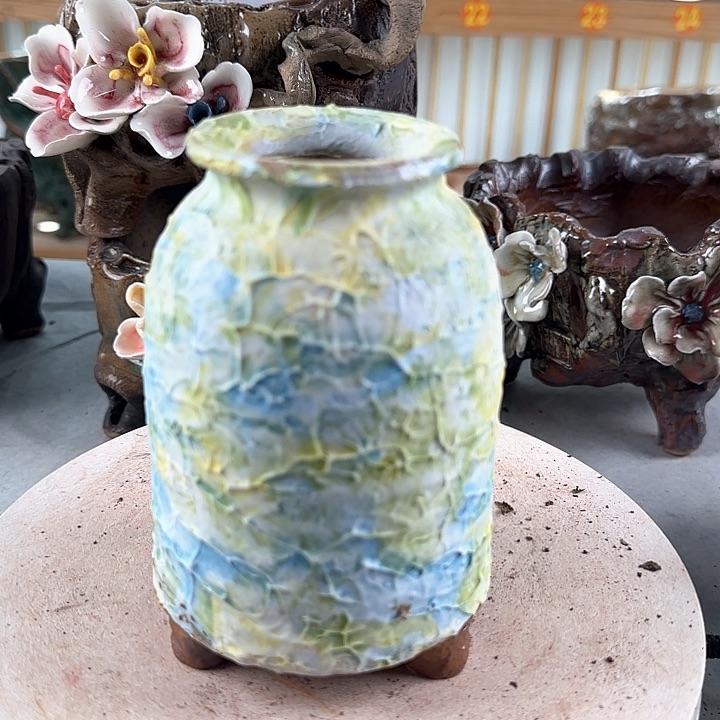 紫砂花盆景德镇陶瓷多肉