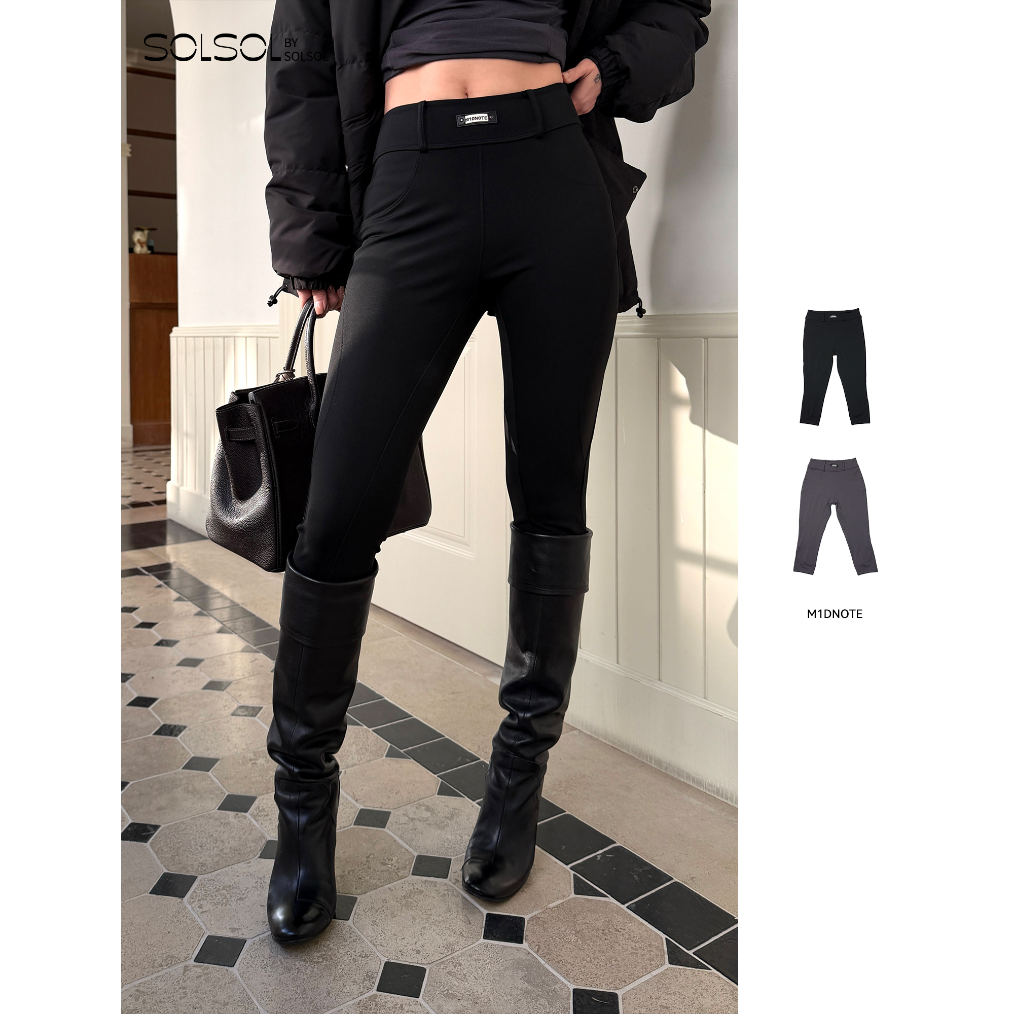 M1DNOTE 设计师品牌 26早春 徽标装饰瑜伽裤SOLSOL买手店