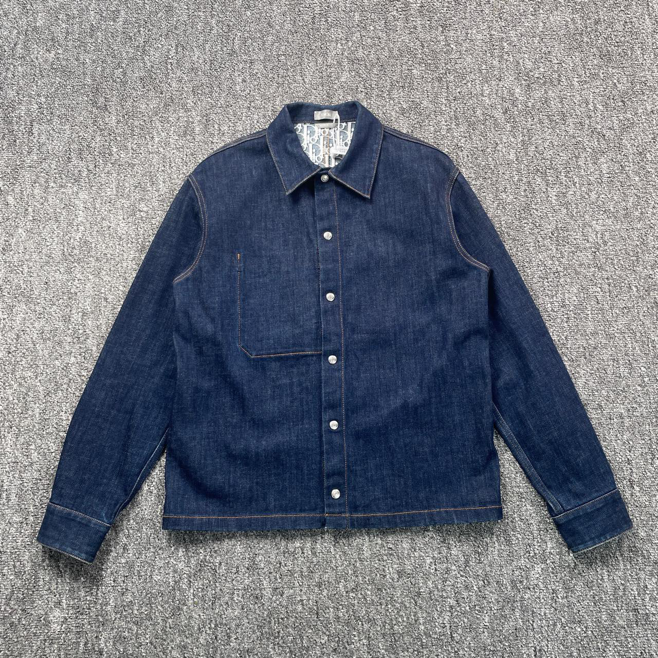 全新未使用 DIOR/迪奥 3588/ 蓝色满印长袖牛仔外套/44码/99新