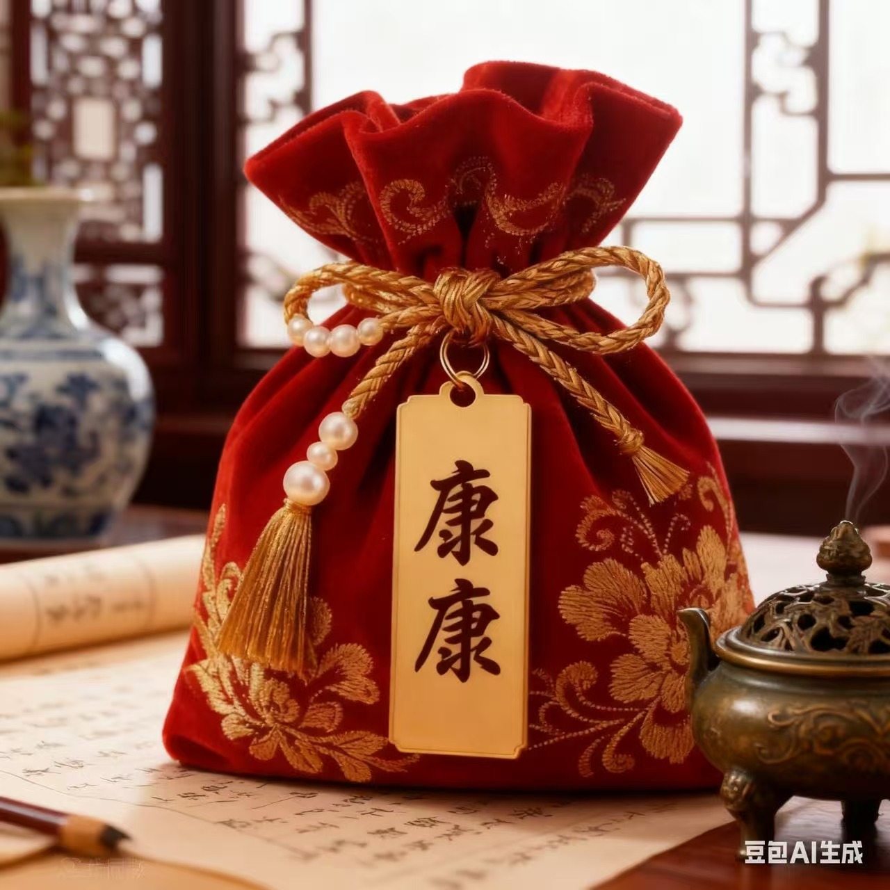 2号 康康 手绘卡 生肖贴福卡