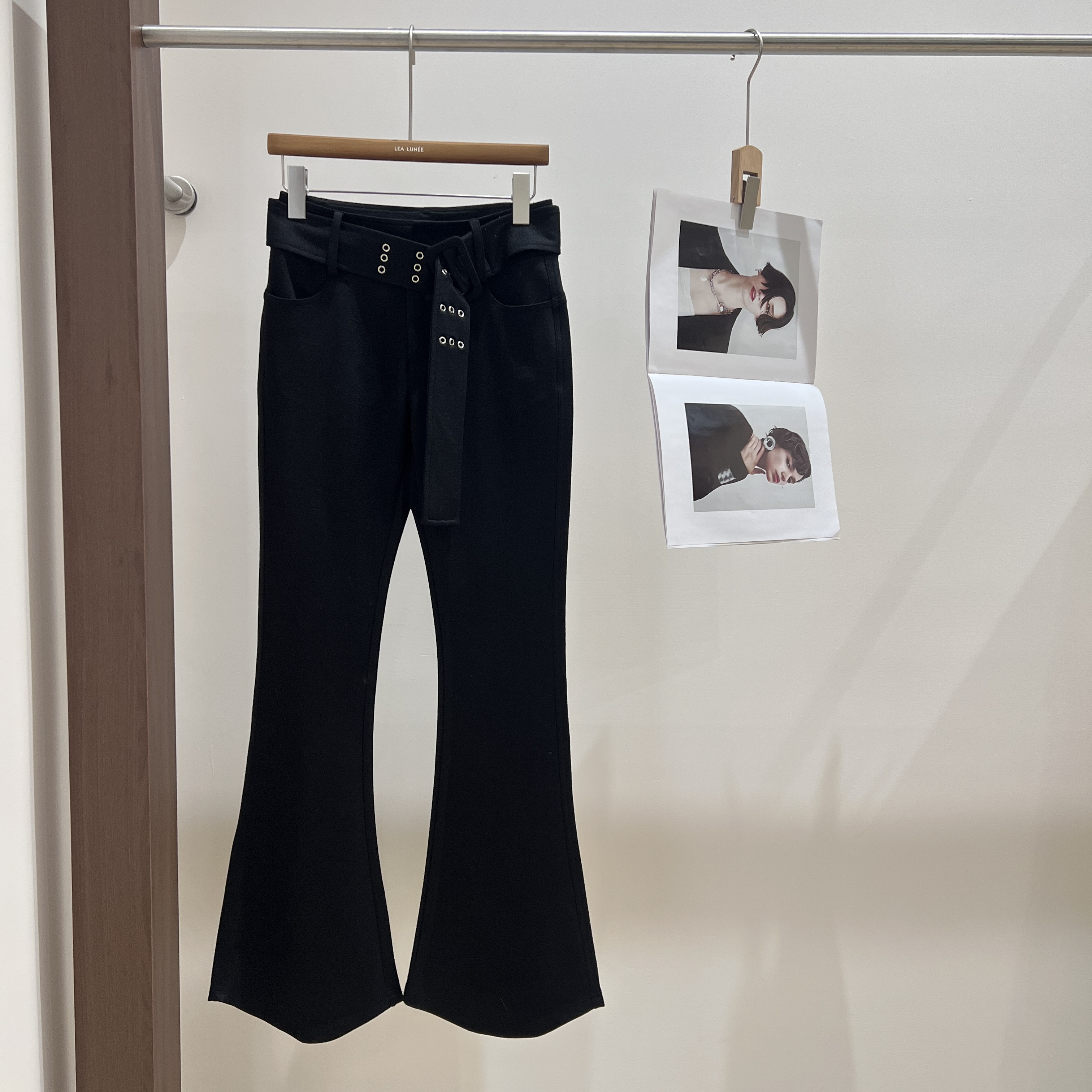 ZZ辣妹风显瘦喇叭裤纯欲风时尚套装高腰性感风修身裤子X138