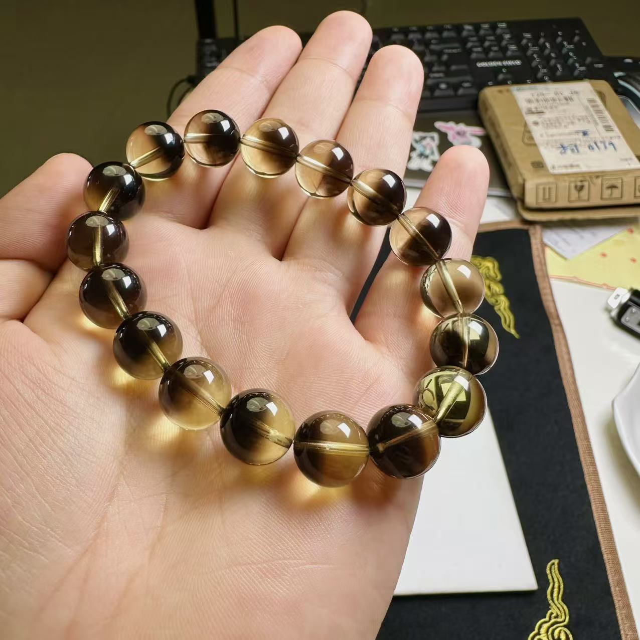 魔晶宙斯聚宝盆手串（多样性发一）    天然杂裂矿点，完美主义慎