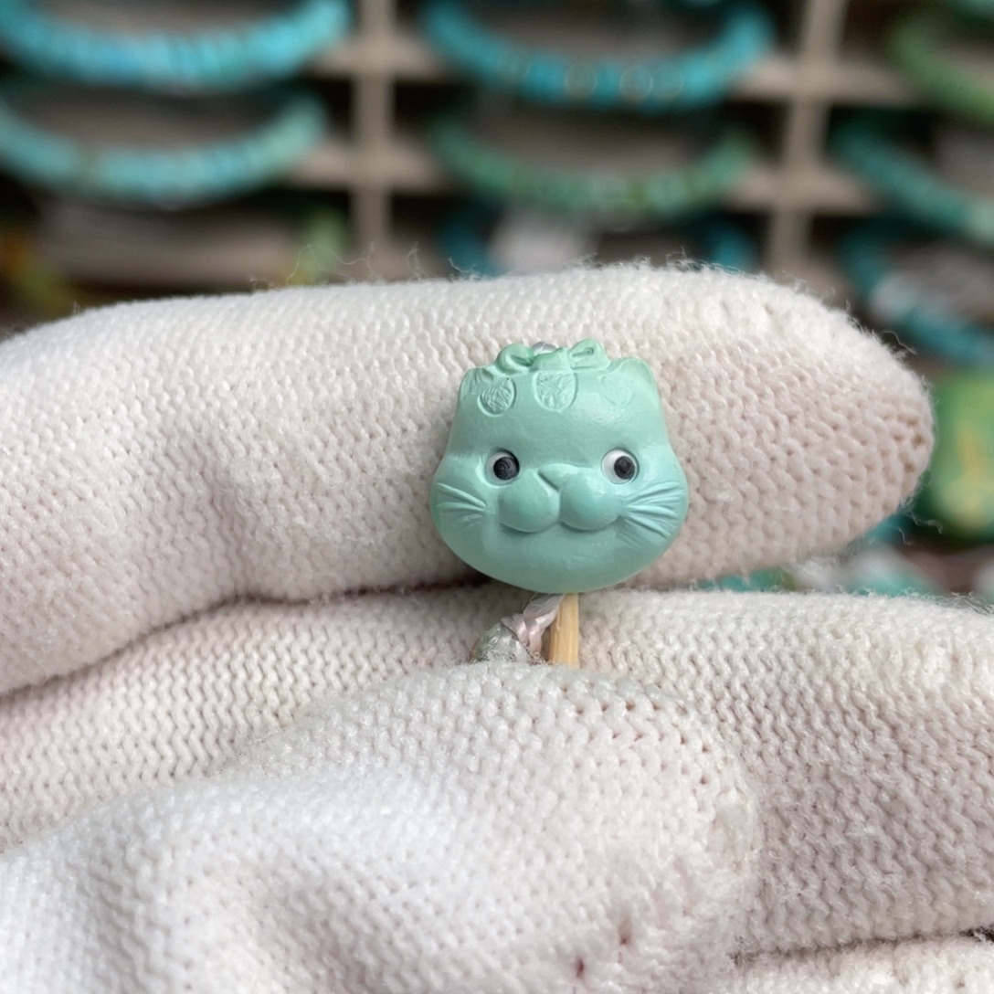 绿松石未镶嵌可爱小猫9