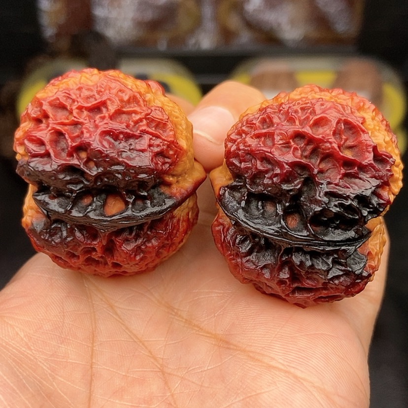 【闪购商品】文玩核桃把件42尺七彩火麒麟金蟾