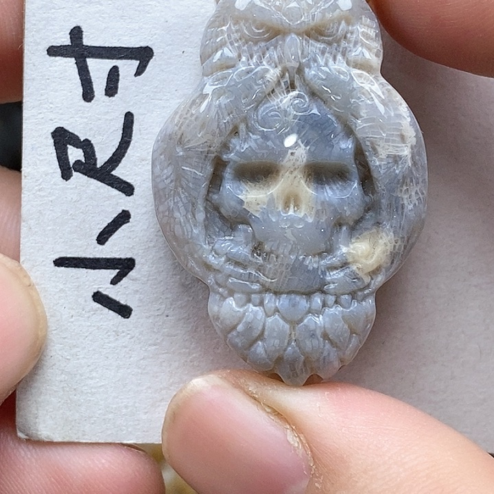 颈饰未镶嵌硅化珊瑚（珊瑚玉）