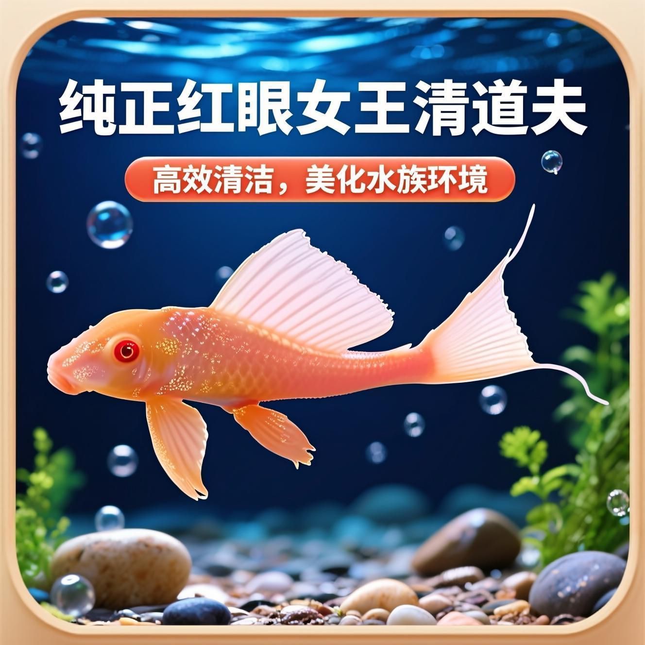 正宗红眼女王大帆鱼清洁鱼易打理除藻清道夫热带清洁鱼缸观赏鱼