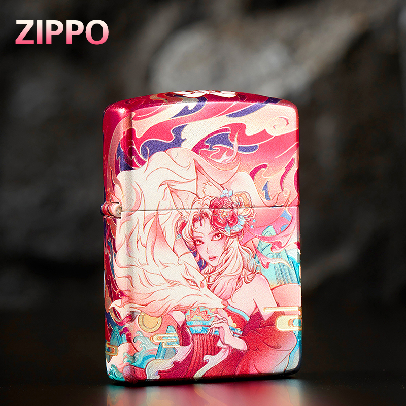ZIPPO打火机包银烫金九尾狐盔甲机经典防风男女友礼物礼盒DYJ1