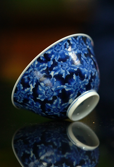 洪印慕明蓝地秋葵主人杯70ml