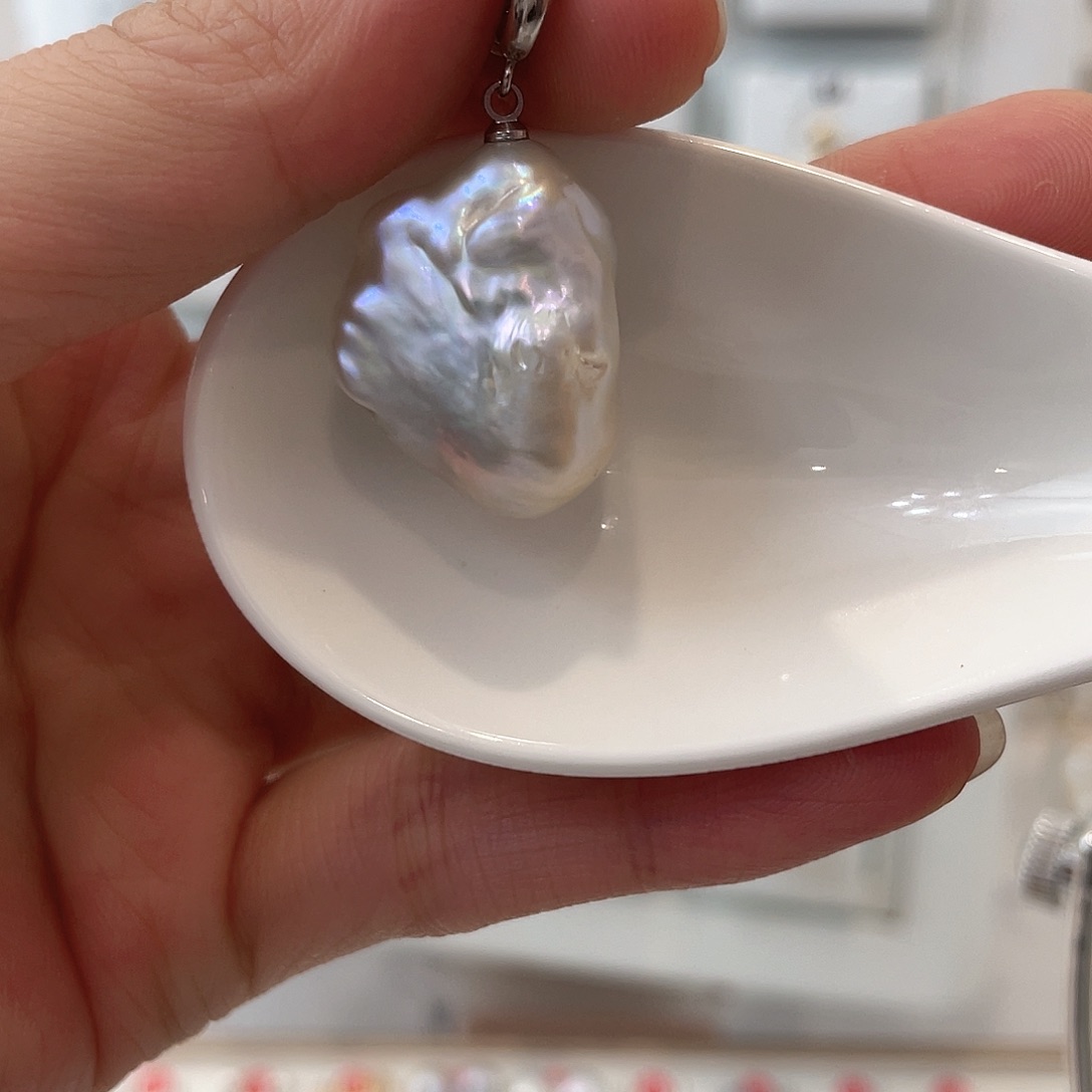 淡水珍珠天然淡水珍珠 巴洛克银S925镶嵌