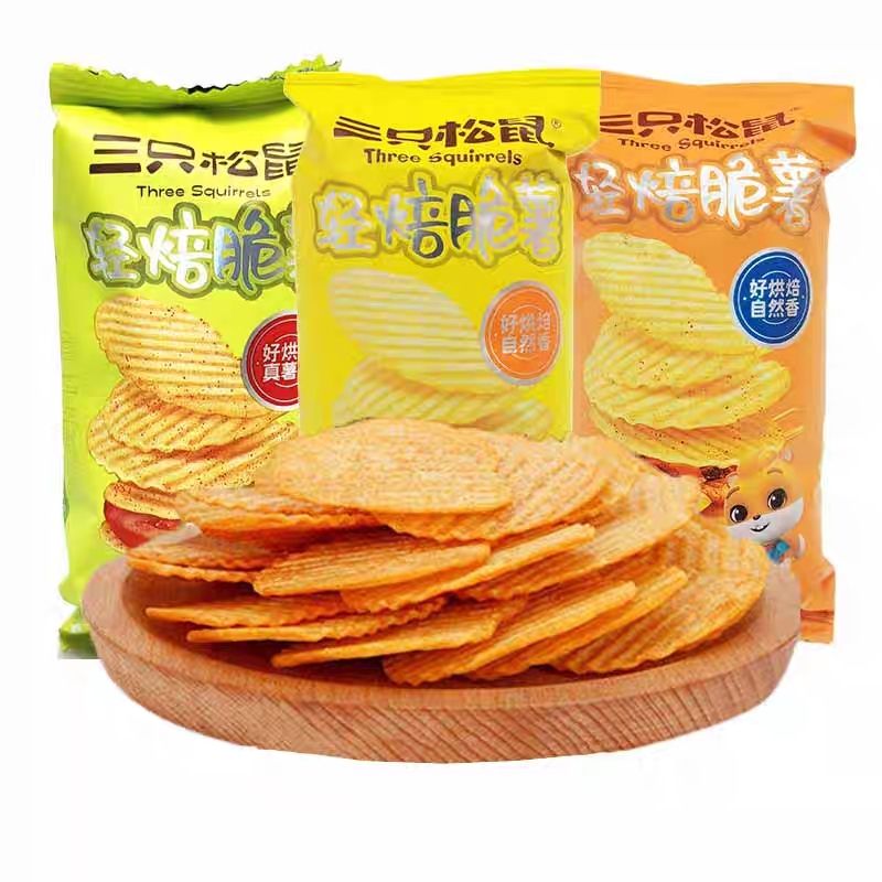轻焙脆薯片多口味休闲零食酥脆可口原味青瓜烧烤番茄追剧小吃