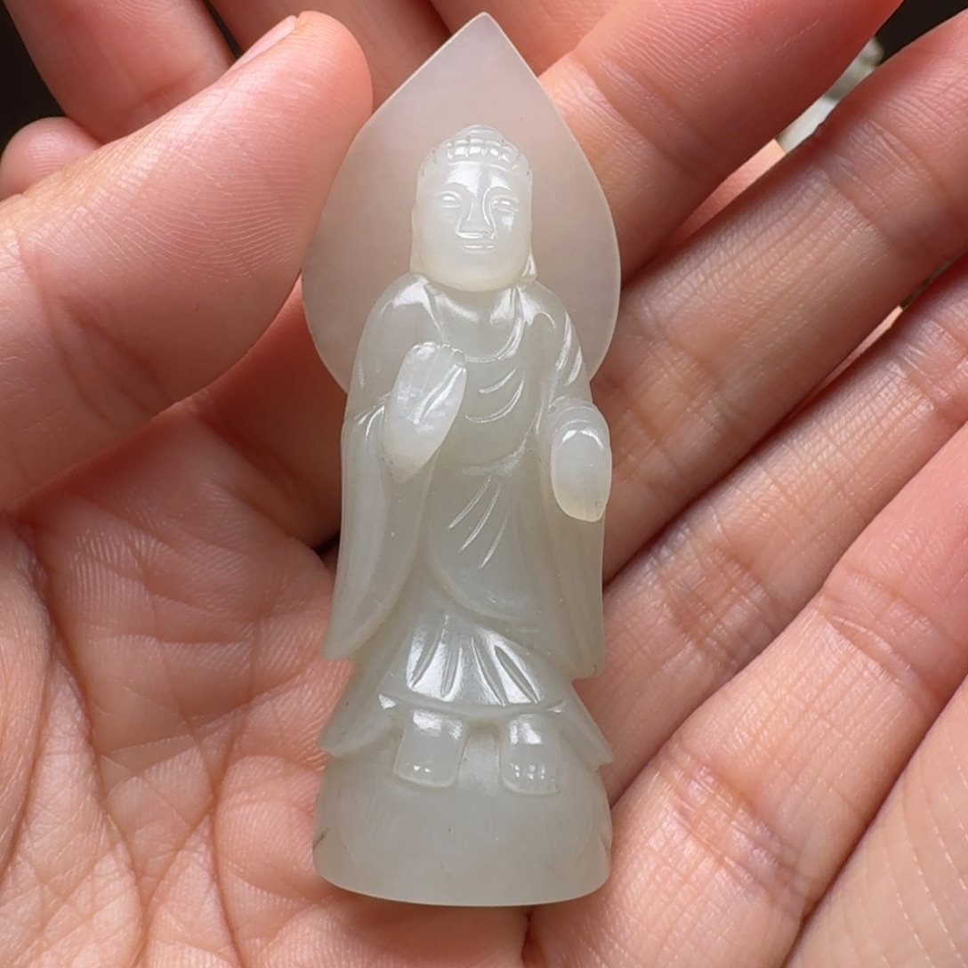 和田玉颈饰未镶嵌老**佛