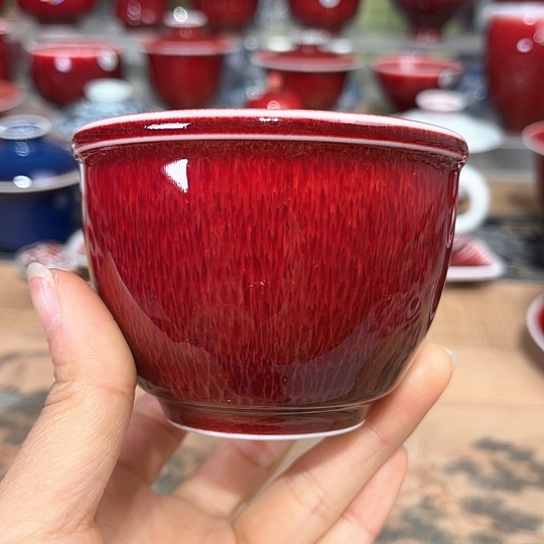 景德镇陶瓷红马坊杯