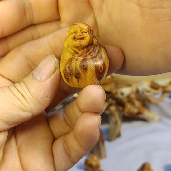 柏木（崖柏）太行崖柏笑佛手把件