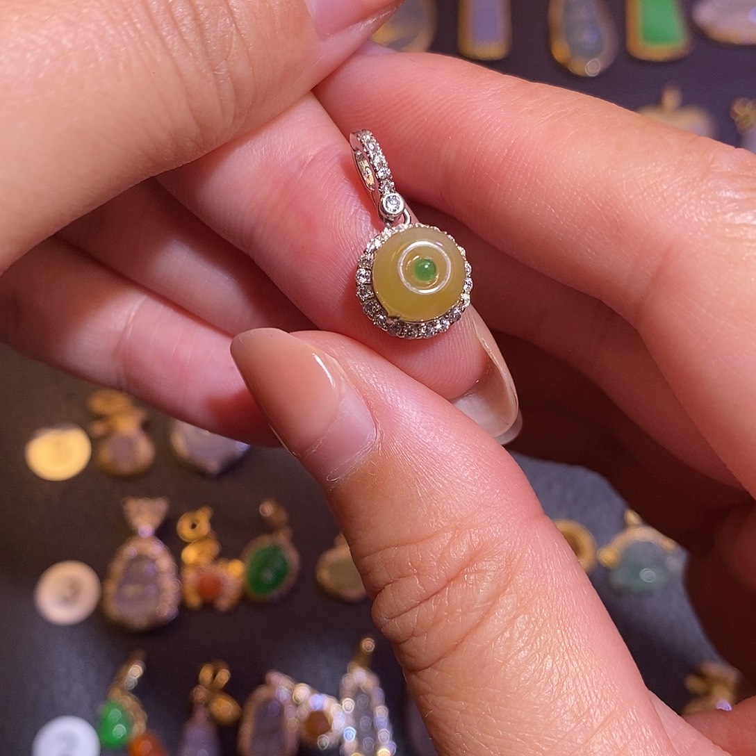 翡翠银S925镶嵌项链